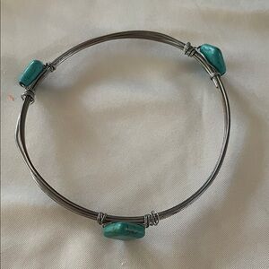 Turquoise Accented Silver Bracelet